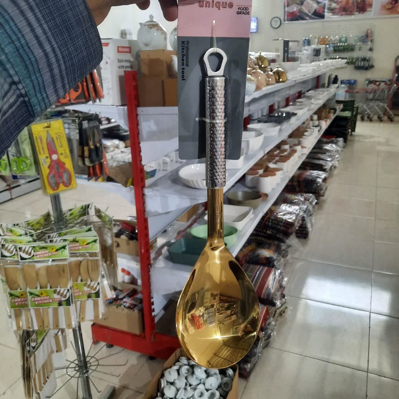 کفگیر طلایی استیل یونیک