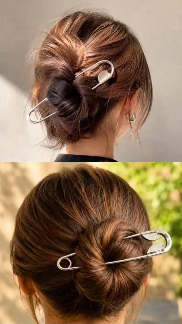 سنجاق قفلی بزرگ کانزاشی نقره‌ای