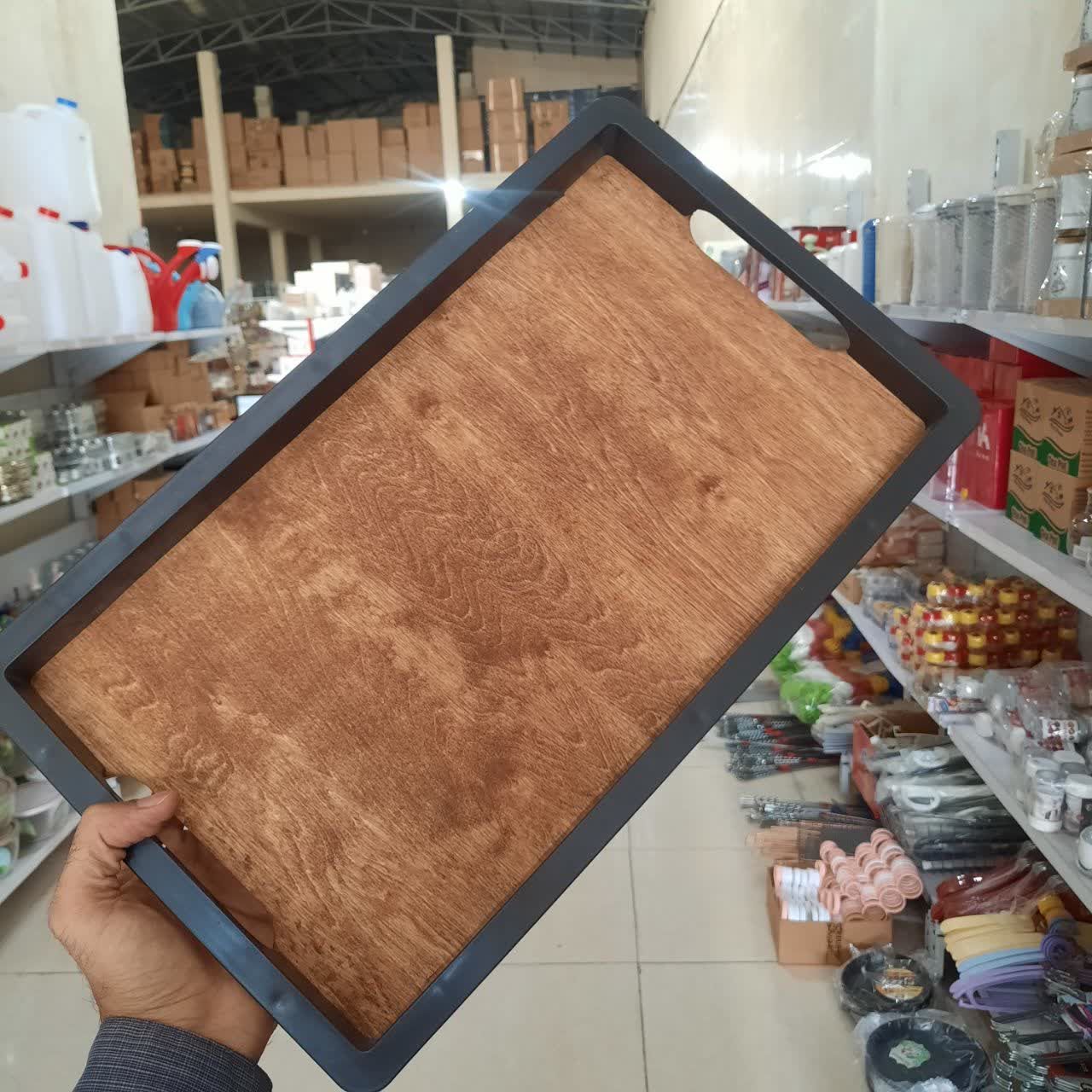 سینی سرو مستطیل چوبی رایکا