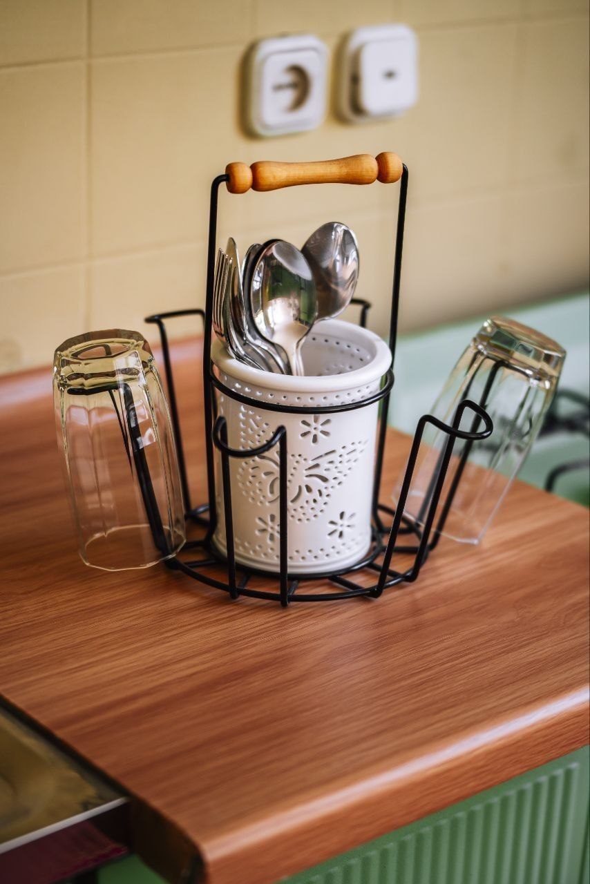 جا قاشق و لیوان دسته چوبی ریما